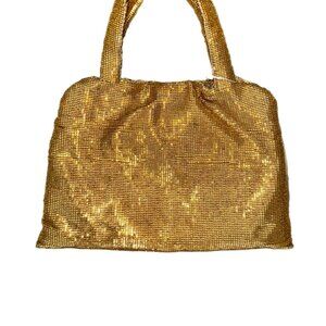BADGLEY MISCHKA Vintage Gold Entirely Glass Beaded Evening Bag